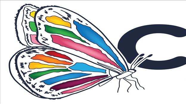 Butterfly with the letter C